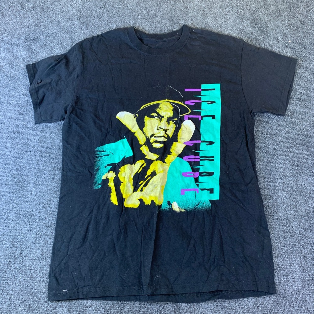 Ice Cube Graphic T-Shirt Mens Medium Black Hip Hop Rap Tee Short Sleeve